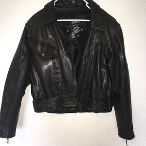 Leather King Black Motorcycle Jacket Thinsulate XL